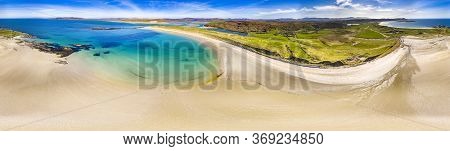 Aerial View Of Carrickfad And Cashelgolan Beach, Castlegoland, By Portnoo In County Donegal - Irelan