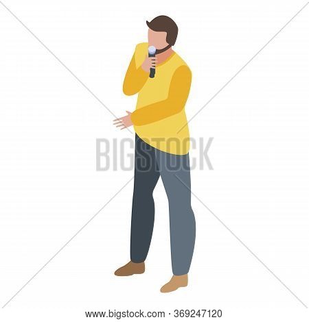 Pop Male Singer Icon. Isometric Of Pop Male Singer Vector Icon For Web Design Isolated On White Back