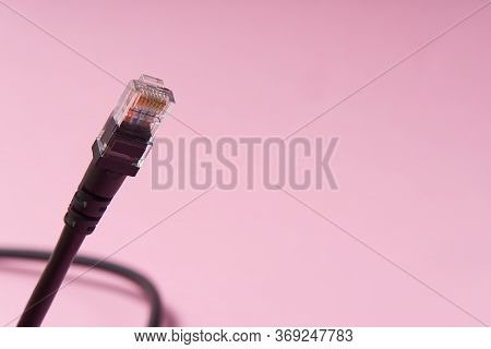 Internet Wire Cat6 Cat5. The Concept Of Connecting To An Internet Network Or Providing Construction,