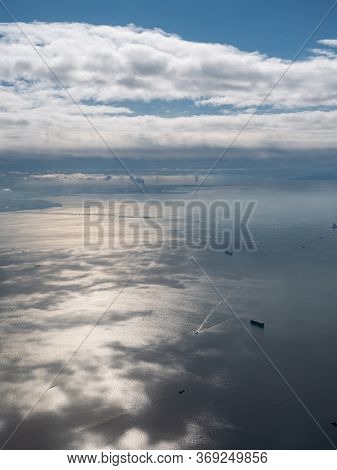 A Beautiful Sea View Taken From High In The Sky.