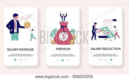 Salary Mobile App Onboarding Screens Vector Template