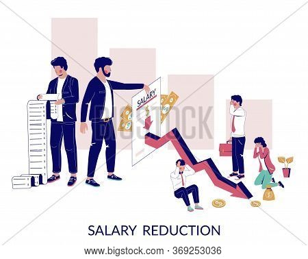 Salary Reduction, Vector Concept For Web Banner, Website Page
