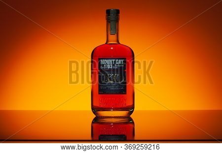 Prague, Czech Republic - 28 May,2020: Mount Gay Rum From Barbados. The Oldest Surviving Deed For The