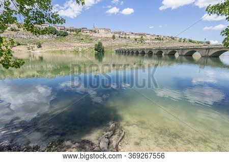 Maderuelo Town And Linares Reservoir In The Province Of Segovia (spain)