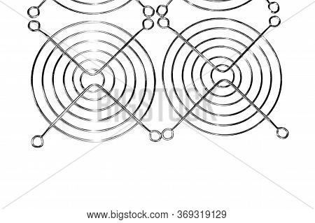 Computer Chrome Fan Guard Isolated On White Background