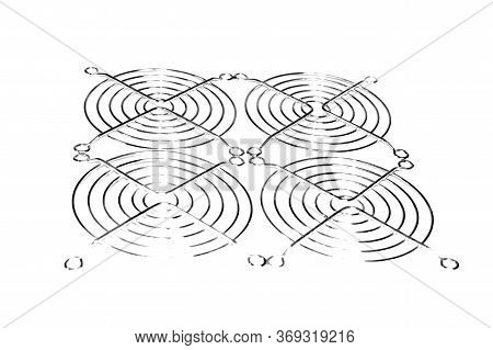 Computer Chrome Fan Guard Isolated On White Background