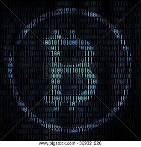 Bitcoin Coding Abstract Background. Bitcoin Matrix With Binary Code For Your Business Project Backgr