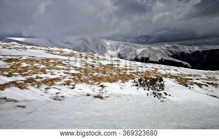 Amazing Landscape In The Mountains. Winter Landscape.