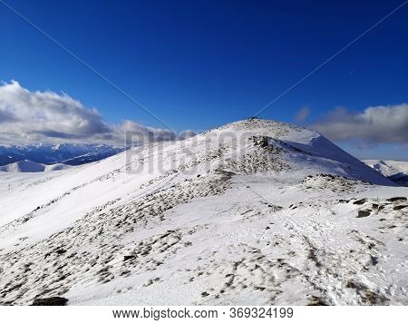 Amazing Landscape In The Mountains. Winter Landscape.