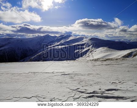 Amazing Landscape In The Mountains. Winter Landscape.