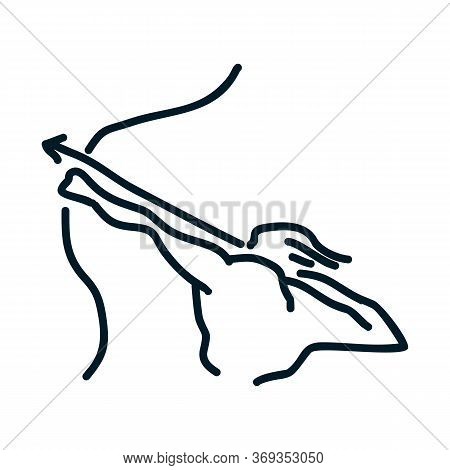 Abstract Outline Archer Silhouette Design Image Vector Illustration