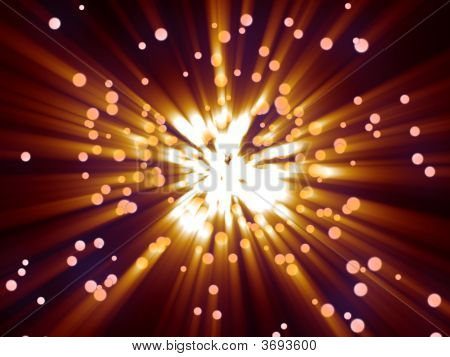 Alien fantasia oggetti sconosciuti con arancione splende
