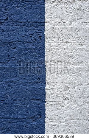 Clseup Of A White And Blue Brick Wall