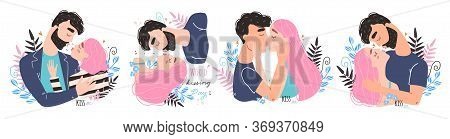 Romantic Couple In Love Kissing. World Kissing Day