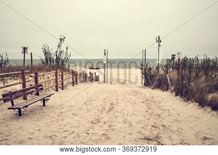 Entrance To The Sandy Beach In Poland On The Baltic Sea