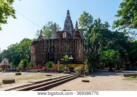 Chiang Mai Thailand-11 January 2020:wat Chet Yot Temple,ฺb.e. 1998 King Bhumibol Adulyadej The 9th K