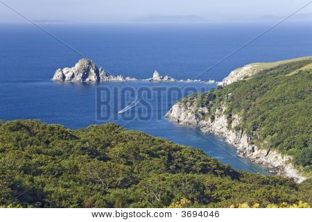 Rocce Alekseev e motonave veduta aerea