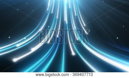 Magical Glow Particle Trails Of Digital Data Stream Flow Light Rays - Abstract Background Texture