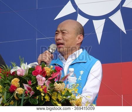 Kaohsiung, Taiwan -- October 10, 2019: Kaohsiung Mayor And Kmt Presidential Candidate Han Kuo-yu Spe