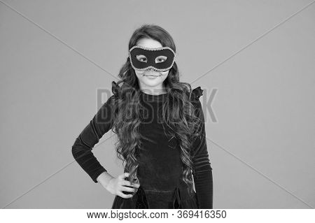 Visit Public Event Anonymously. Winter New Year Party. Winter Carnival. Masquerade Concept. Kid Wear