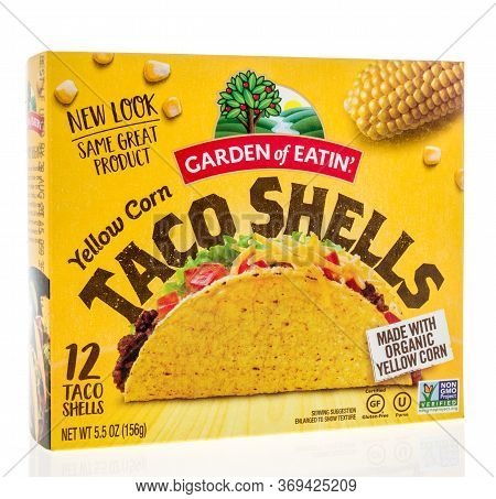 Winneconne,  Wi - 2 June 2020: A Package Of Garden Of Eatin Yellow Taco Shells Organic Corn On An Is