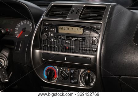 Novosibirsk/ Russia - March 31, 2020: Nissan Terrano, Close Up Of The Dashboard: Adjustment Of The B