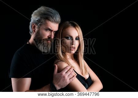 Young Fashionable Couple. Fashion Beautiful Couple Embracing Each Other. Portrait Of Sexy Beautiful 