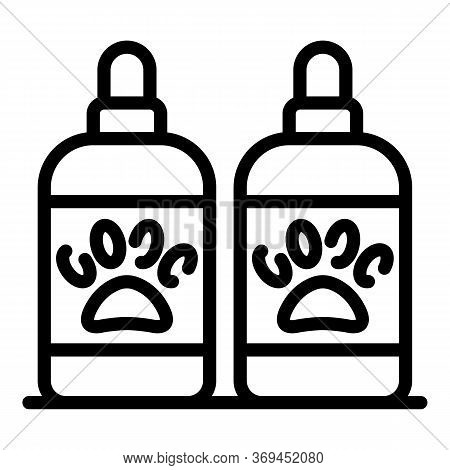 Shampoo Groomer Bottle Icon. Outline Shampoo Groomer Bottle Vector Icon For Web Design Isolated On W