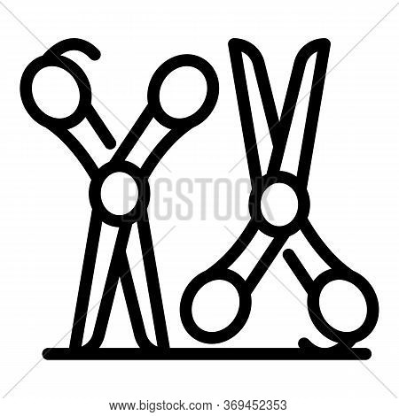 Steel Scissors Groomer Icon. Outline Steel Scissors Groomer Vector Icon For Web Design Isolated On W
