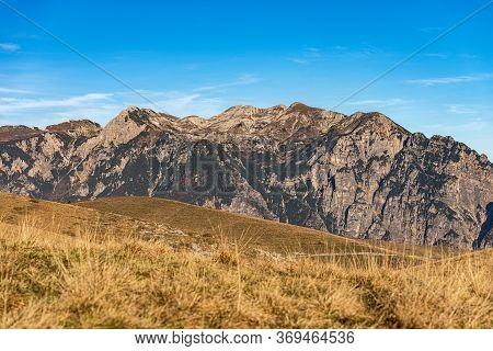 Lessinia Plateau And Italian Alps With The Mount Carega, Called Also The Small Dolomites. Regional N
