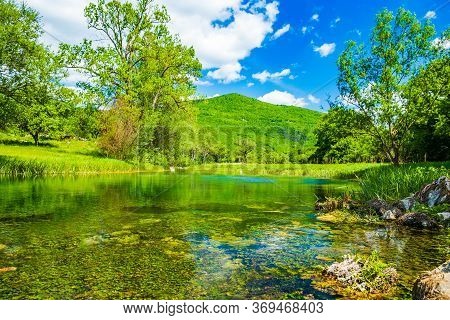 Croatia, Beautiful Greennature, Gacka River In Lika Region, Field Summer View