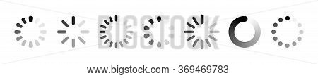 Loading Icon Set. Buffer Loader Or Preloader. Donload Or Upload. Collection Of Simple Web Download. 