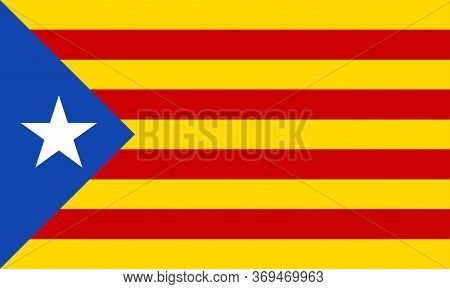 Catalonia Flag. Independence Symbol. Blue Estelada. Vector Illustration.