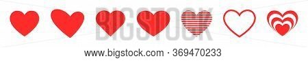 Like And Heart Icon. Live Stream Video, Chat, Likes. Social Nets Like Red Heart Web Buttons Isolated