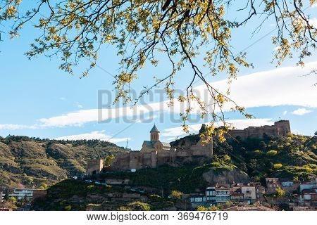 Tbilisi, Georgia, April 18, 2019: Saint Georges Church Is A 13th Century Armenian Church In The Old 