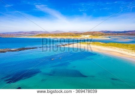 Aerial View Of Carrickfad And Cashelgolan Beach, Castlegoland, By Portnoo In County Donegal - Irelan