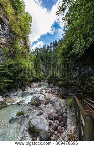 The River Slizza Canyon (gailitz In German Language) Near The Small Town Of Tarvisio, Friuli Venezia