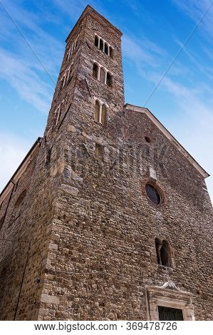 Facade And Bell Tower Of The Church Of Saint Andrea (x-xvi Century) In Romanesque Gothic Style In Sa
