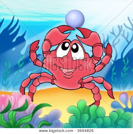 Roztomilé krab s Pearl