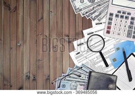 Irs Form 1065 U.s. Return Of Partnership Income Lies On Flat Lay Office Table And Ready To Fill. U.s