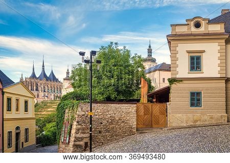 Historic Houses In The Center Of Kutna Hora In The Czech Republic, Europe.