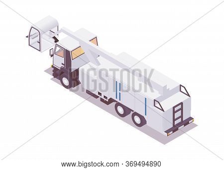 Isometric 3d Deicer, Anti-icing Vehicle Parked. Back View