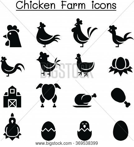 Chicken Icon Set Vector Illustration Graphic Design
