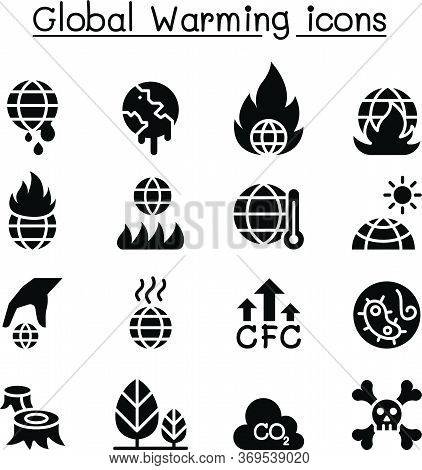 Global Warming Icon Set Vector Illustration Graphic Design