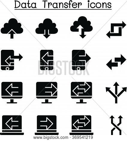 Computer Data Transfer Icon Set Vector Illustration Graphic Design