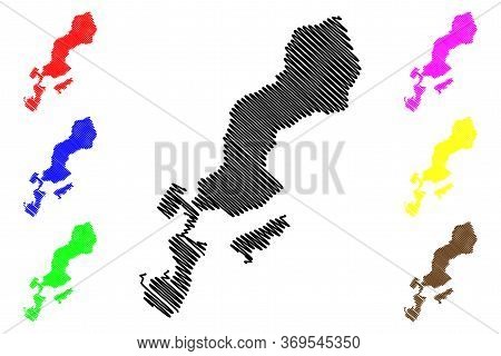 Lugano City (swiss Confederation, Switzerland) Map Vector Illustration, Scribble Sketch City Of Luga