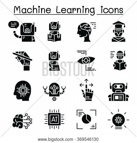 Machine Learning Icon Set Vector Illustration Graphic Design