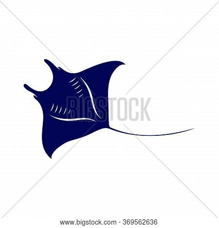 Stingray Logo Design Vector Template. Silhouette Of Stingray Design Illustration
