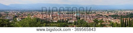 Very Wide Panoramic View Of Vicenza City In Italy