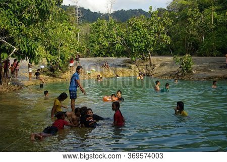 Krabi, Thailand - January,  2014: Sa Morakot Or Emerald Pool In The Khao Pra Bang Khram Wildlife San